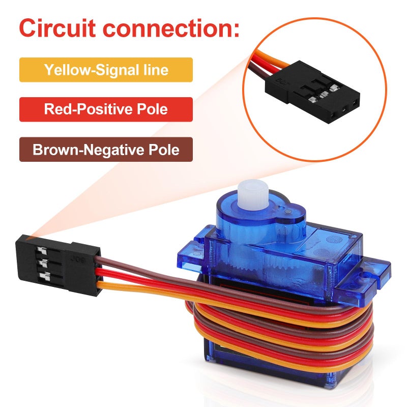 Beffkkip 4Pcs SG90 9g Micro Servos for RC Robot Helicopter Airplane Controls Car Boat - Image 3